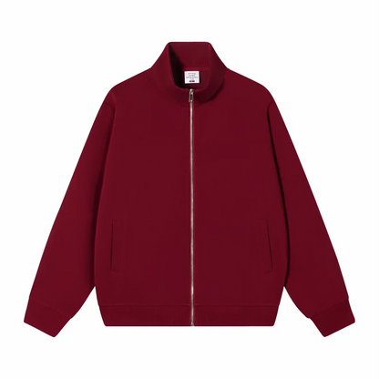 Custom Logo Jacket Unisex Zip Up Stand Collar Sweatshirt Personalized Printing Embroidery Casual Workwear Jacket for Men Women