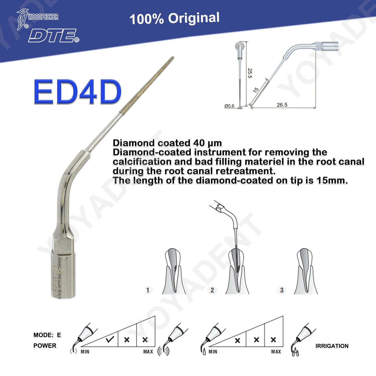 Woodpecker DTE Dental Endo Tips Ultrasonic Scaler Tips Scaling Tips ED-Series Fit NSK SATELEC Scaler Handpiece Dentistry Product
