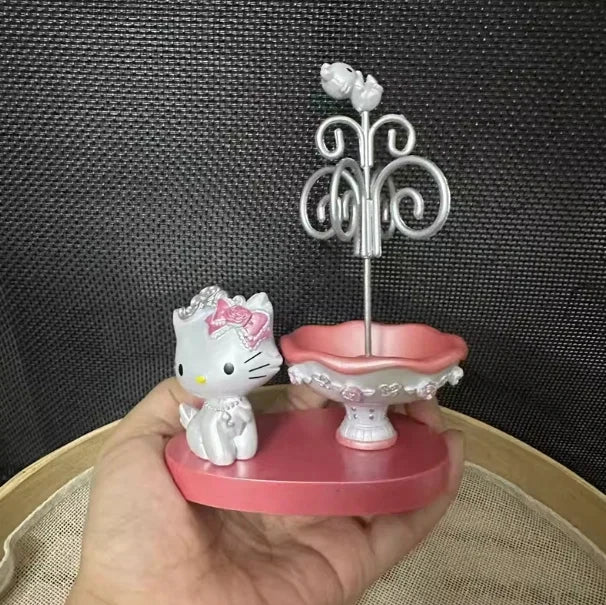 Vintage Kt Cat Solitary Jewelry Box Toy Handmade Girl Used Cat Storage Desktop Ornament Girl'S Birthday Surprise Gift Souvenir