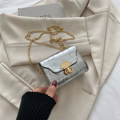 Trendy Mini Shoulder Bag Casual Chain Messenger Bag Daily Commuting Bag Lipstick Coin Purse