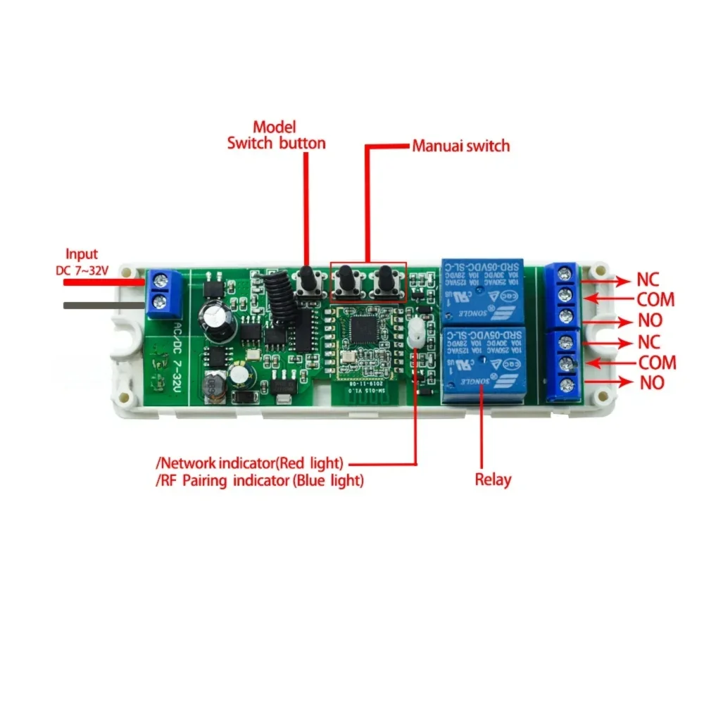 ZIGBEE Tuya eWelink Smart Home Automation Appliance Controller 1/2/4CH Switch Module for Garage Doors, Lights, Motors, Curtains