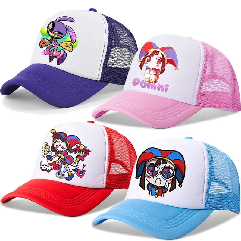 The Amazing Digital Circus Baseball Cap Kids Adult Outdoor Sports Sun Hat Summer Breathable Mesh Sunbonnet Kawaii Headgear Gift