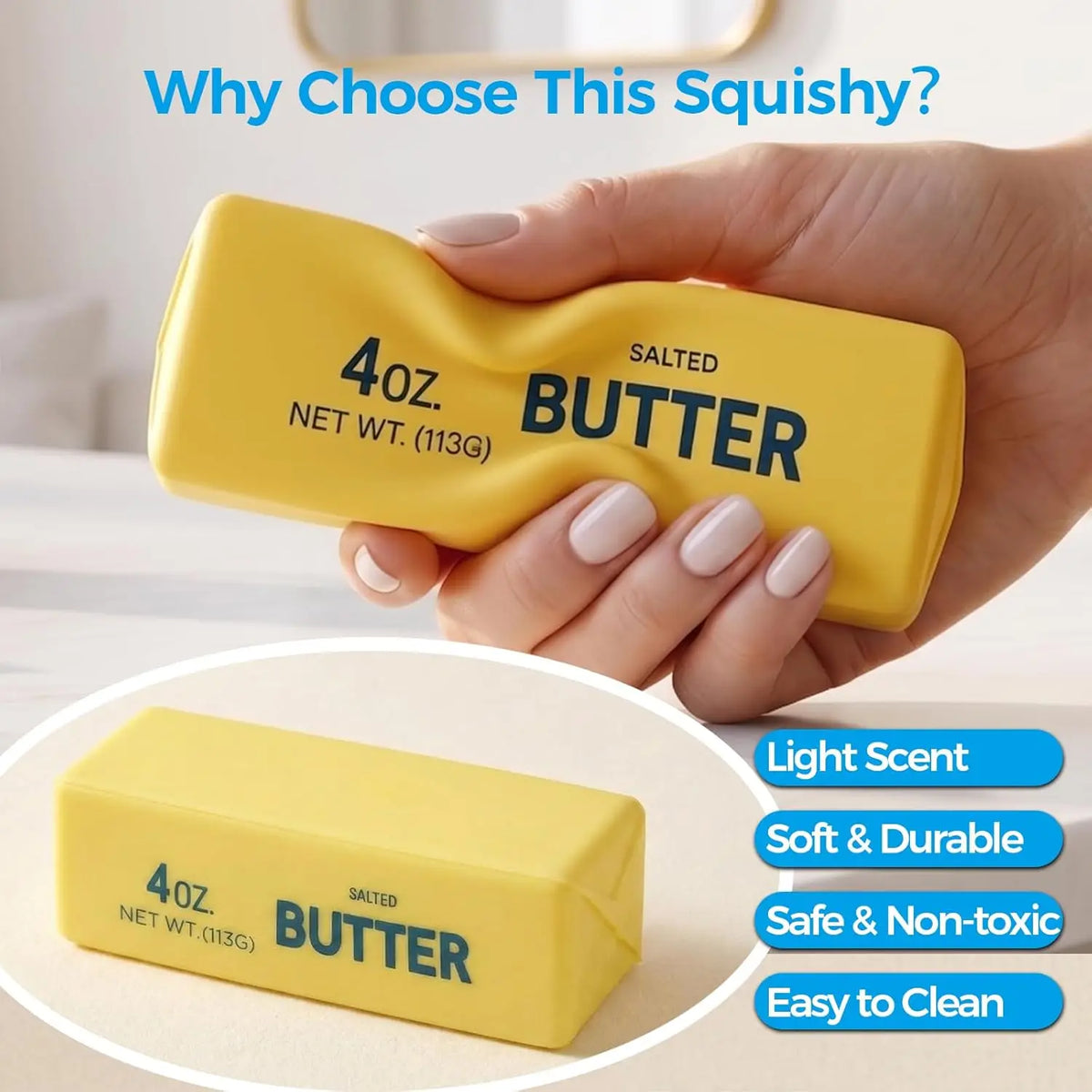New Soft Slow Rebound Butter Stick Realistic Silicone Squeeze Stress Relief Gadget Desk Office Accessory Funny Anti-Anxiety Gift
