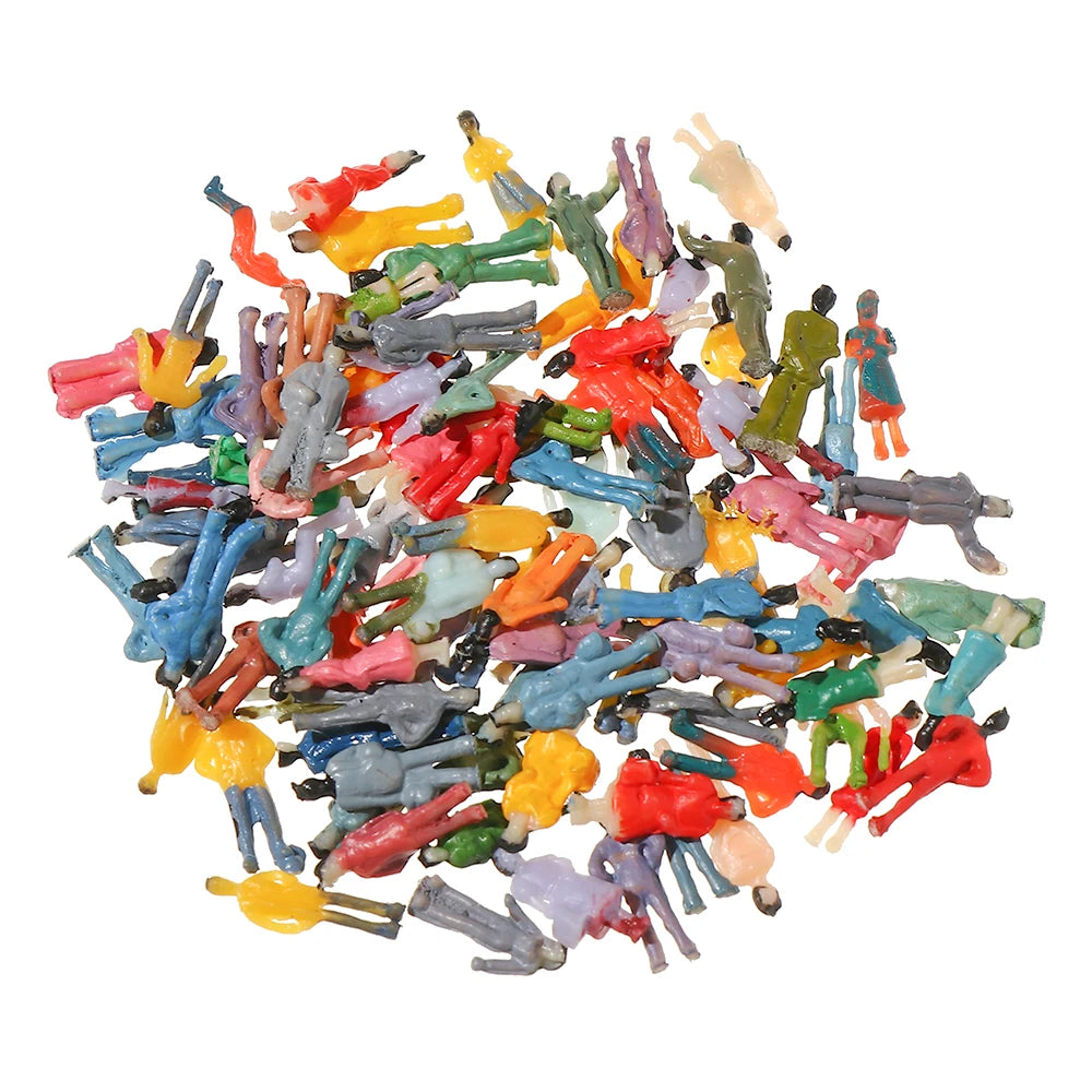 100Pcs/Bag 1:100/1:150/1:75/1:50 Scale Plastic People Figures Model Building Passengers DIY Character Mixed Color Pose Kids Toys