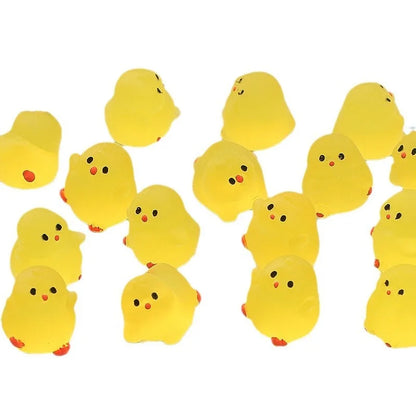 10-50PCS Mini Fluorescence Chicken Moss Toy Microlandscape Miniature Chick Figurines Fairy Garden Accessories Home Decor Crafts
