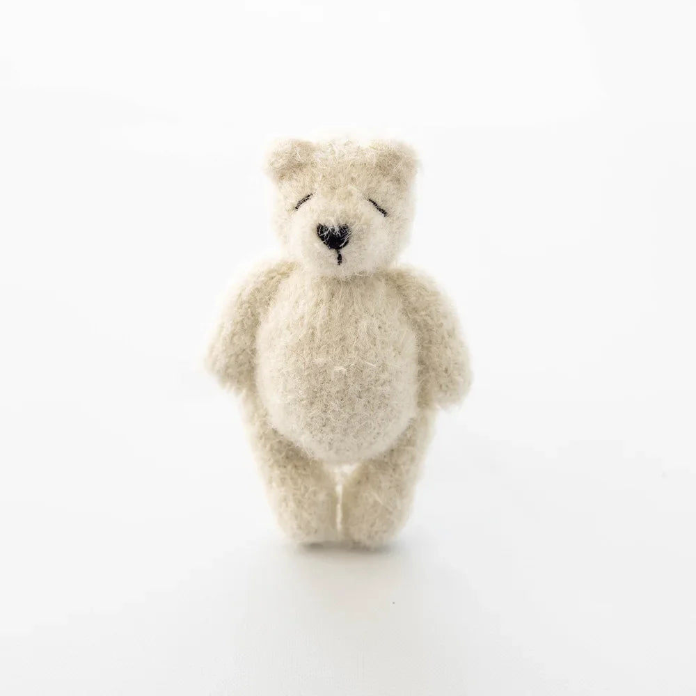 Handmade Knitted Teddy Bear Dolls Photography Toy Mohair Cute Crochet Animal Image Doll Studio Photo Shooting Props Accessories
