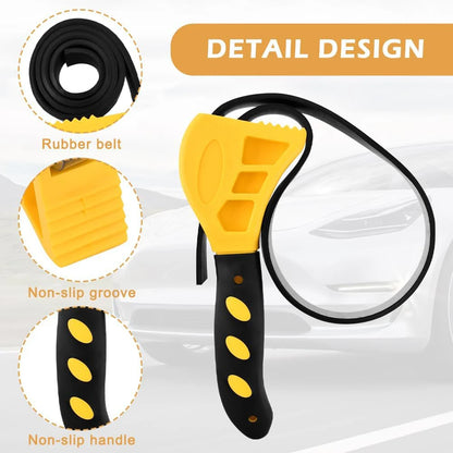 6inch Belt Wrench Oil Filter Puller Strap Spanner Chain Wrench Strap Opener, Adjustable Disassembly Tool Opener Tool