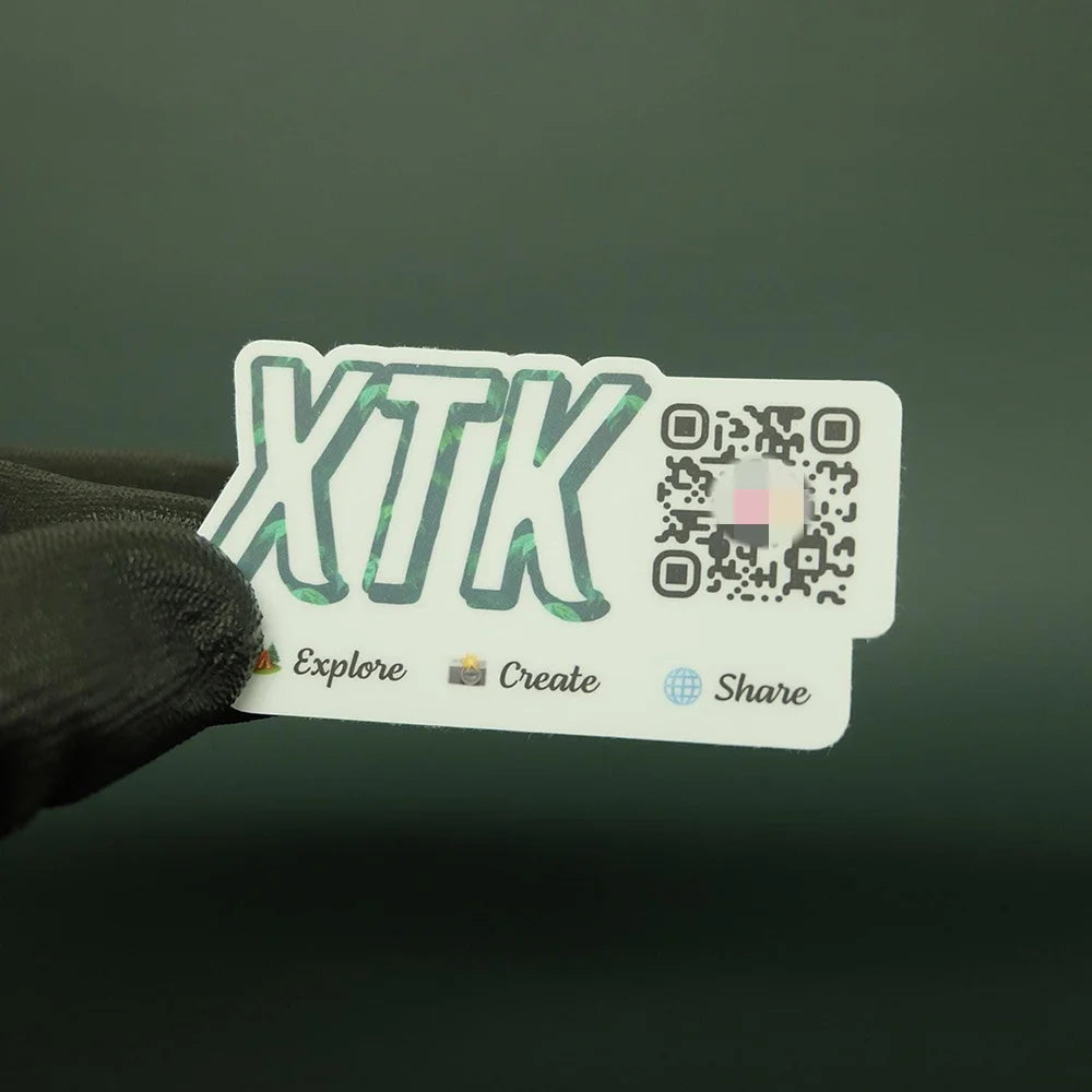 50/100pcs Custom QR Code Logo DIY Image Text Stickers Personalized Adhesive Labels for Social Media Wedding Birthday Brand Gifts