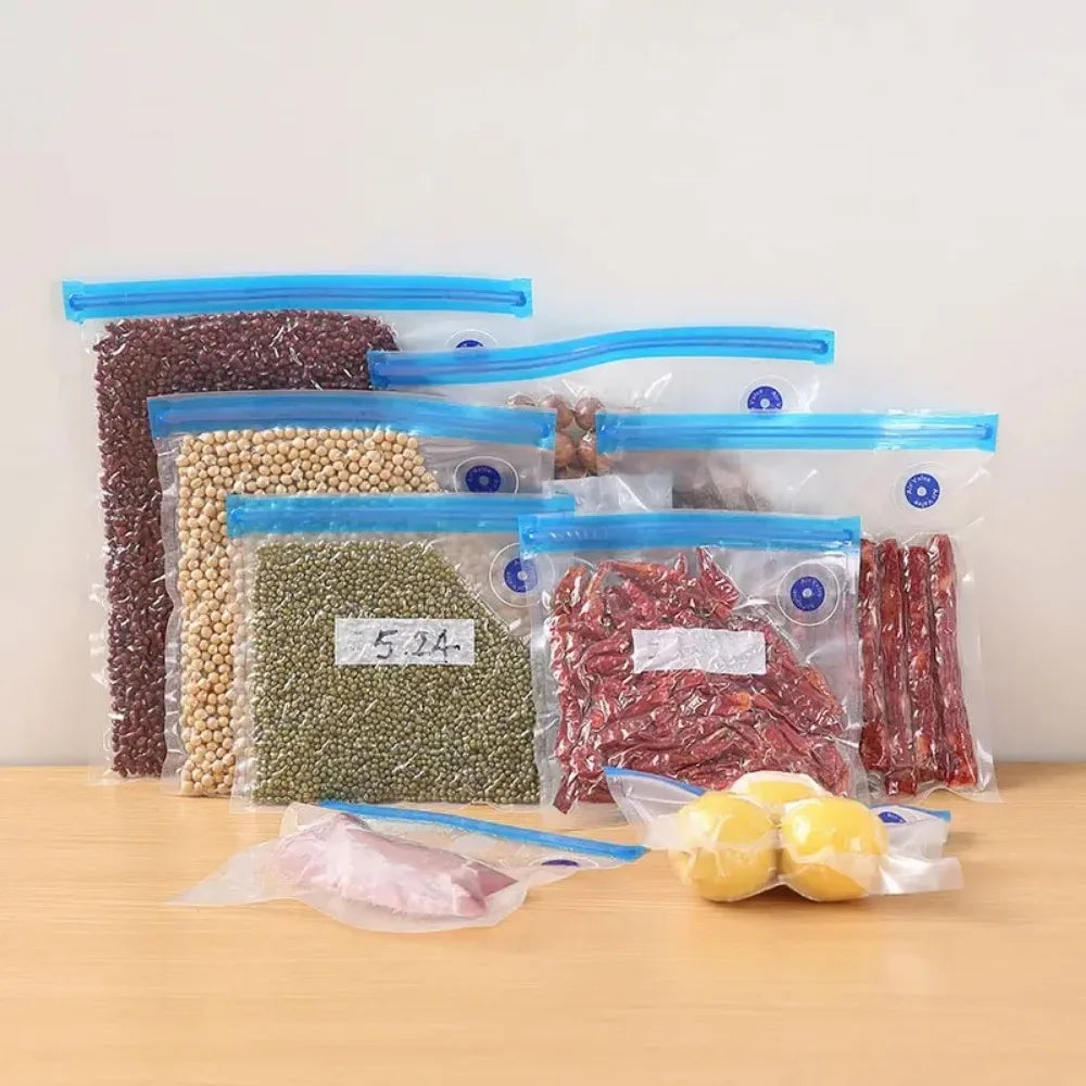 Reusable Vacuum Sealer Bags Food Storage Bag Household Vacuum Vegetable Food Sealer Bag With Hand Pump Sealing Clips