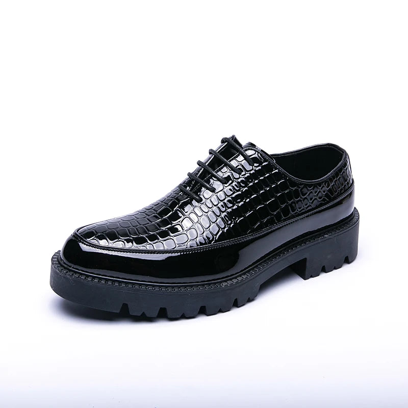 New High-End and Trendy Pointed-Toe Leather Shoes for Men's Business Formal Wear British-Style Korean Casual Shoes