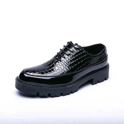 New High-End and Trendy Pointed-Toe Leather Shoes for Men's Business Formal Wear British-Style Korean Casual Shoes
