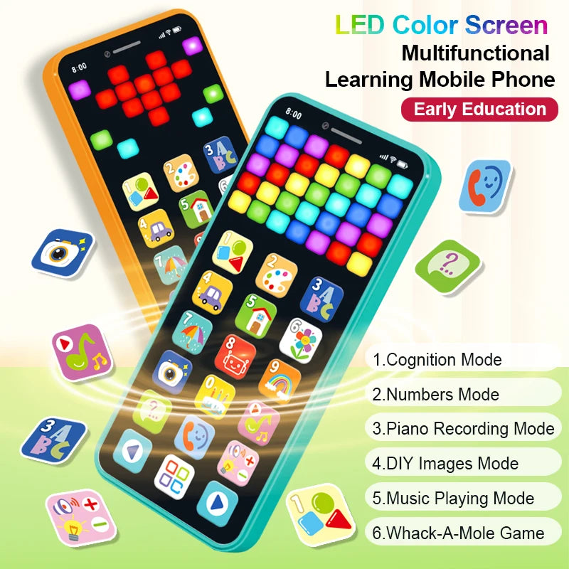 Children's Early Education Multimedia Tablet Color Screen USB Rechargeable Educational Toy with Music Features for Kids Learning
