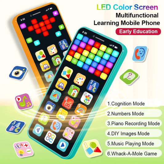Children's Early Education Multimedia Tablet Color Screen USB Rechargeable Educational Toy with Music Features for Kids Learning