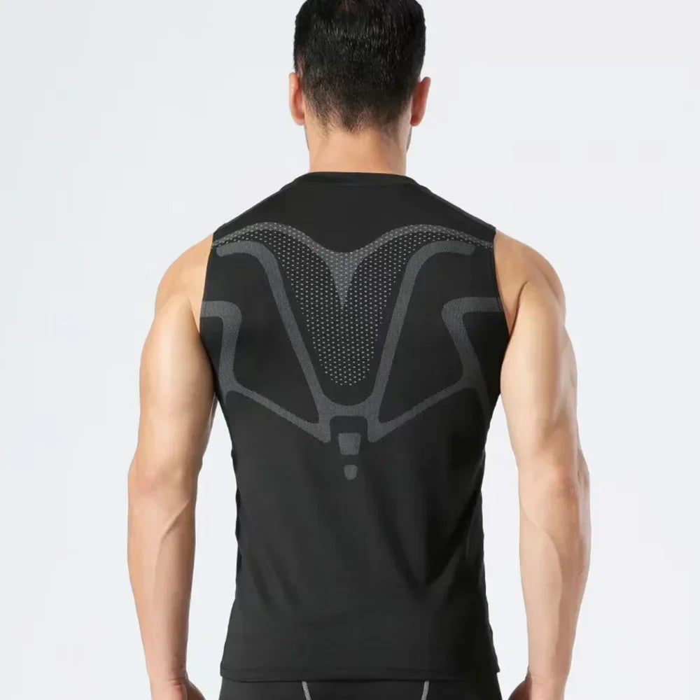 elastic sleeveless running Gym men's and women's free custom logo compression vest, quick drying sports sleeveless T-shirt