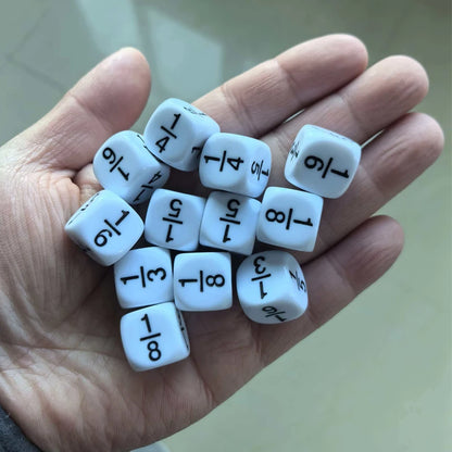Fraction Dice 16MM Math Practice Learning Toys For Kids Boys Girls Educational Classroom Gifts Students Board Games Accessories