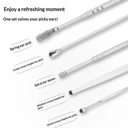 * New Sale 10Pcs/set Ear Wax Pickers Stainless Steel Earpick Wax Remover Care Ear Clean Tool Easy Carry