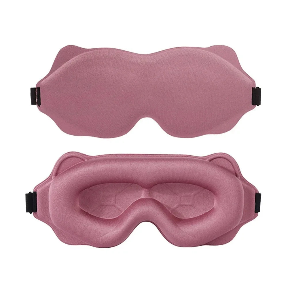 Adjustable 3D Contoured Sleep Mask Breathable Light Blocking Eye Shade Non Pressure Blindfold for Travel Night Sleeping Rest