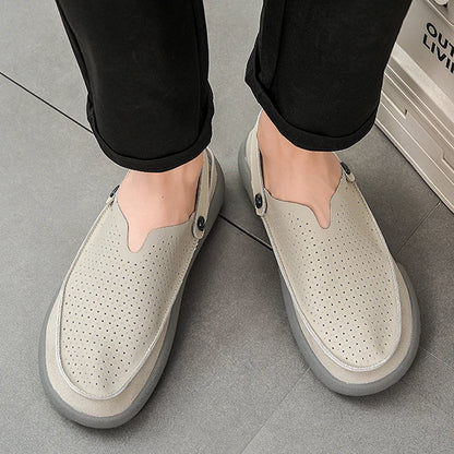 Men's Breathable perforated casual Dress sandals summer lightweight soft sole outdoor walking shoes fashion comfort tide shoes