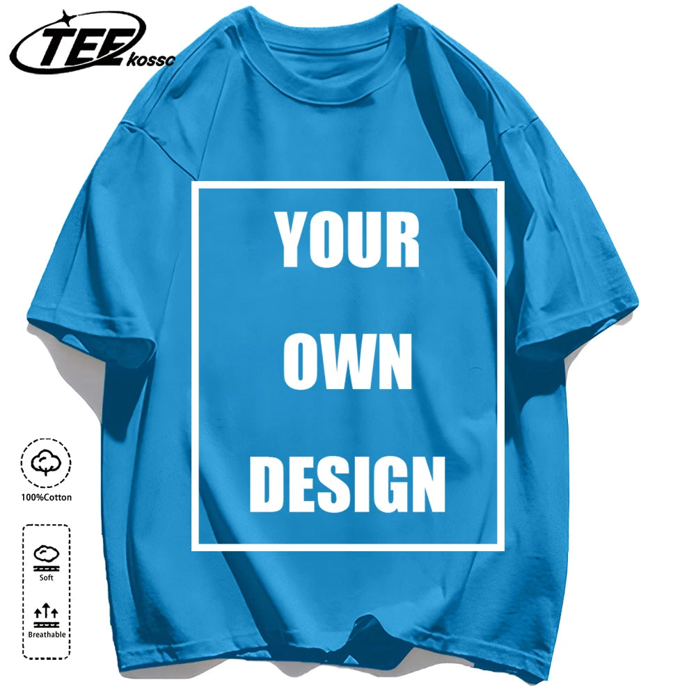 Men's Personalized T-shirt 100%Cotton Tee Custom Shirt Make Your Design Logo Text Men Women Design Your Gift Couple Tshirt