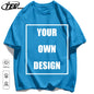 Men's Personalized T-shirt 100%Cotton Tee Custom Shirt Make Your Design Logo Text Men Women Design Your Gift Couple Tshirt