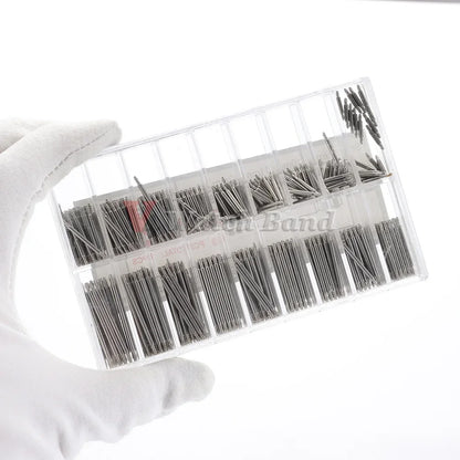 360pcs/set Metal Link Pin Watch Repair Tools Dia 1.5mm/1.8mm Strainless Steel Spring Bars Length 8mm- 25mm Watchband Strap Pin