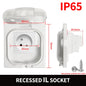 IP65 Waterproof Outdoor Socket, 16A High Power Wall Plate, 250V US/Thai Style 10A Receptacle, Bathroom & Weatherproof Electrical