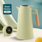 1Pc 1000ML Thermos Bottle Nordic Thermos For Hot Water Intelligent Water Heater Kettle Jug Bottle Vacuum Flask Wooden Handle