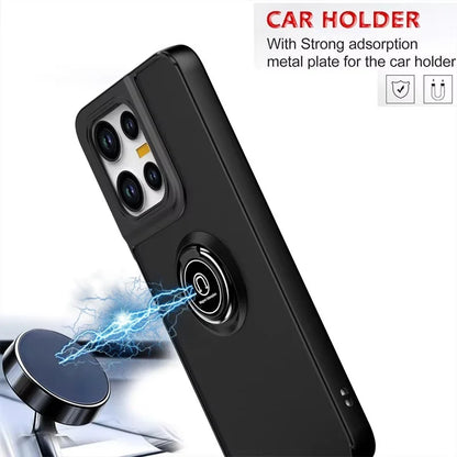 Shockproof Matte Armor Case For Motorola Moto G35 G55 G75 G85 G56 G86 5G G05 G15 Magnetic Holder Ring Stand Hard PC Back Cover