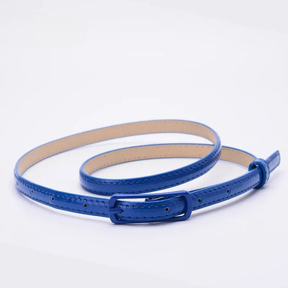 Children Candy Color Belts 1.2cm Super-thin PU Waistbands Simple Solid Color Casual Belts Girl Apparel Accessories
