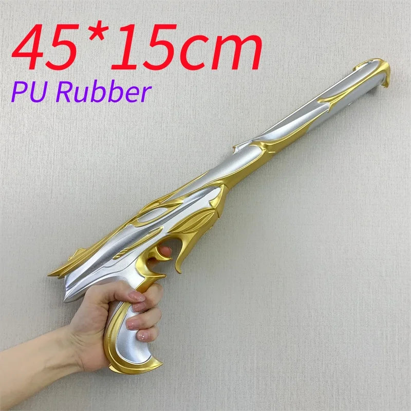 OW Gun Cosplay Cole Cassidy Revolver Prop Peacekeeper Weapons Model Safety PU Rubber Model Halloween No Shooting