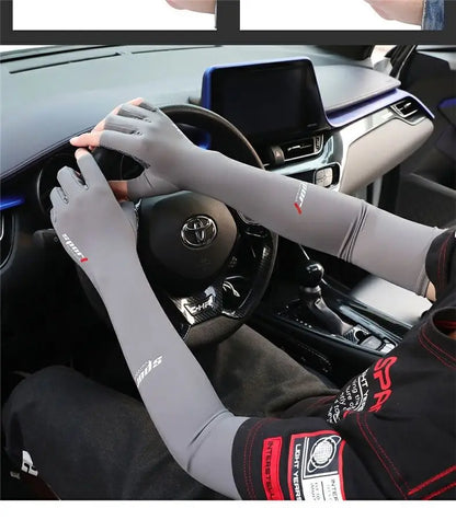 A Pair Outdoor Sports Cycling Summer Sunscreen Ice Feeling Long Gloves