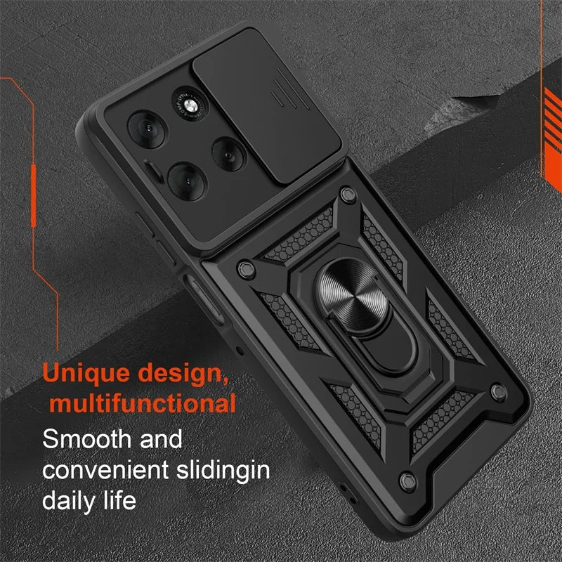 Armor Case For Motorola Moto G56 G86 5G G15 G35 G55 G75 G85 G04 G24 G54 G84 E14 E15 Lens Protect Cover Ring Stand Holder Fundas