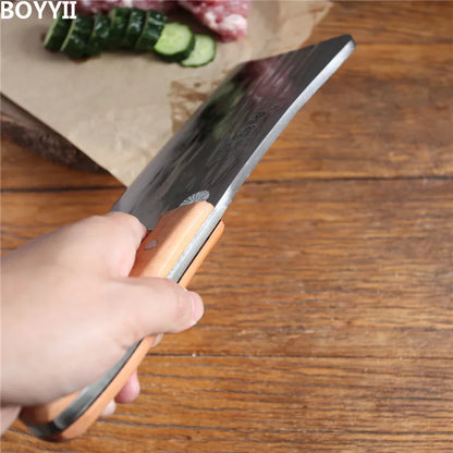 1 KG Chopping Knife 6mm Thickened Handmade Forged Kitchen Bone Knife Butcher Durable Hard Blade Chopper Kitchen Knife Cleaver