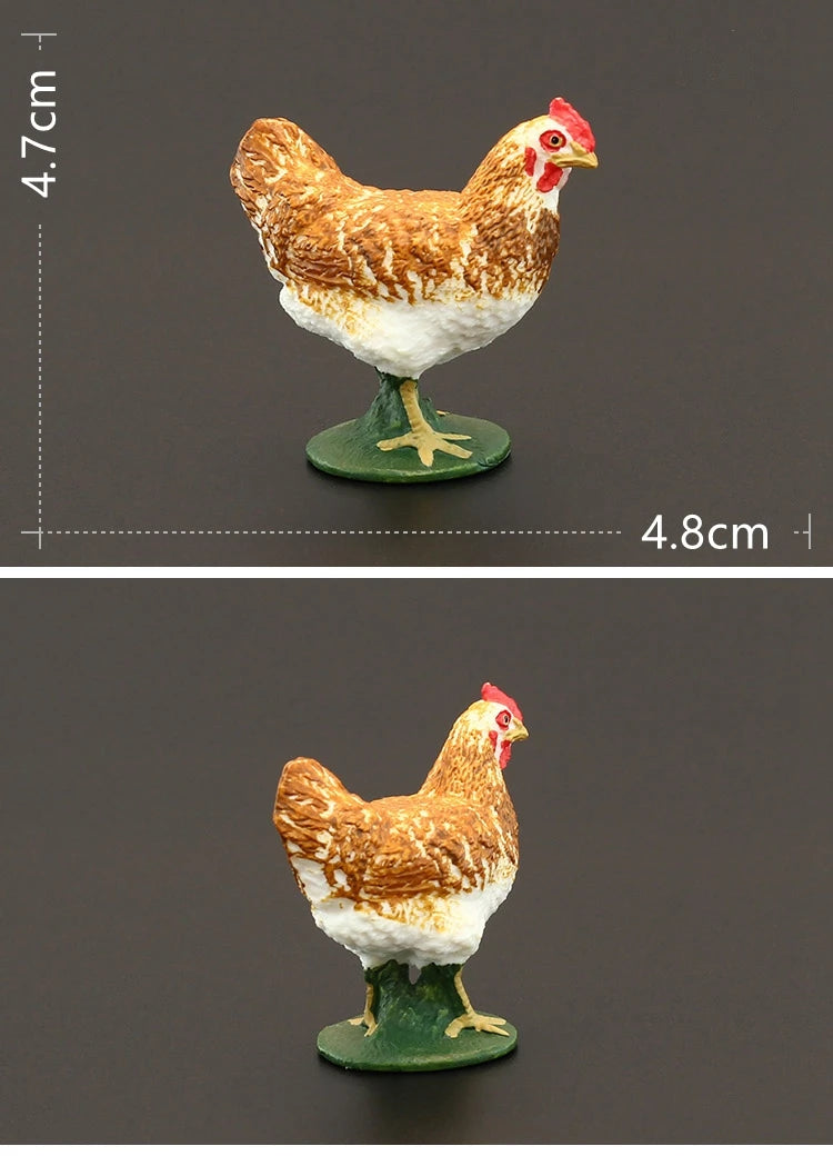 Solid simulation animal model domestic chicken rooster hen chick ornaments home decoration crafts