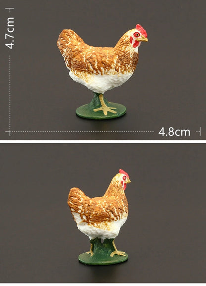 Solid simulation animal model domestic chicken rooster hen chick ornaments home decoration crafts