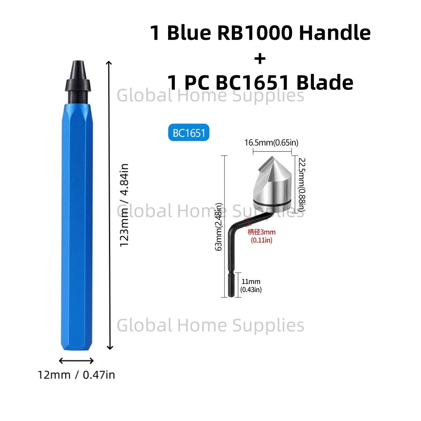 Deburring Trimming Tools RB1000 with Countersunk Chamfer Cutter BC6301/BC8301/BC1041/BC1651 Hand Carving Sharpen Trimmer
