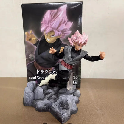 14cm Dragon Ball Goku Torankusu Goku Black Combat Posture Anime Figure Model Statue Collection Desktop Decoration Ornament Toys