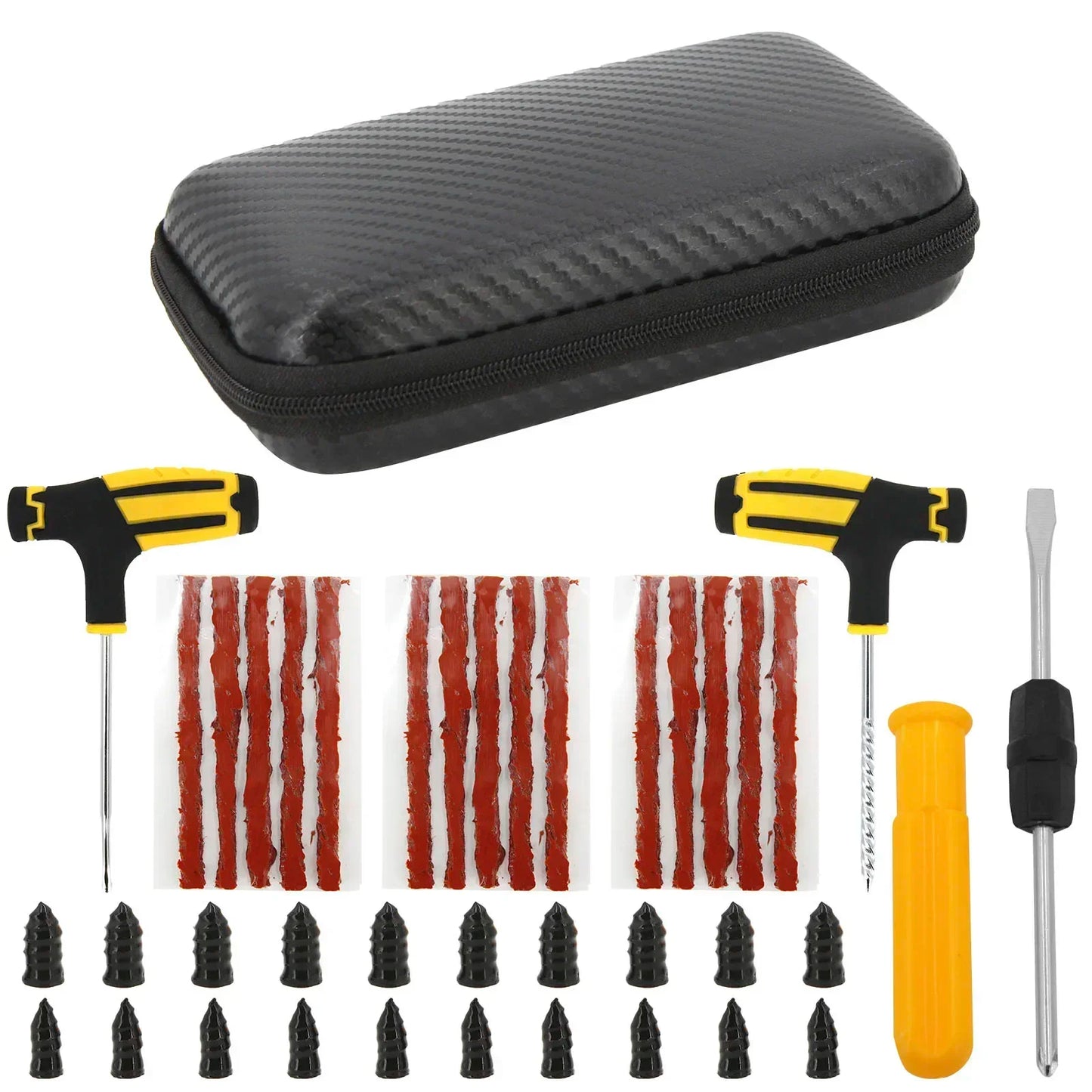 Car Tire Repair Kit with Drill Bit and Storage Bag. Motorcycle and Truck Tire Repair Tools. Quick Tire Repair Amagi