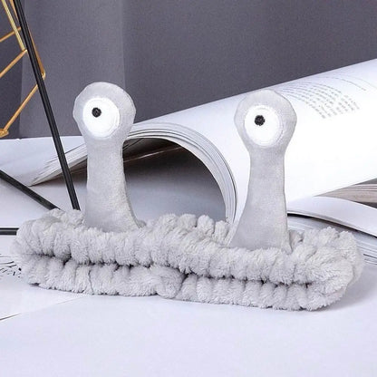 Cute Coral Fleece Cartoon Snail Headband Make up Elastic Face Wash Hairband Skin Care Spa Hairband Women Girl