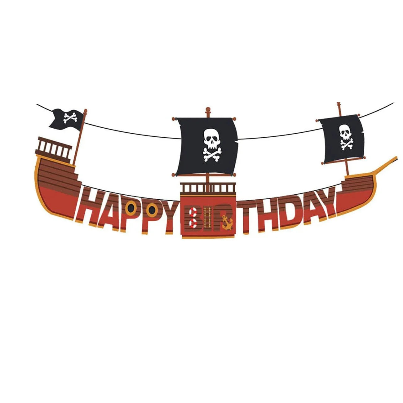 Pirate party napkins plates cups Tablecloths Banner Pirate skull balloon kids Caribbean Pirate themed birthday party decoration