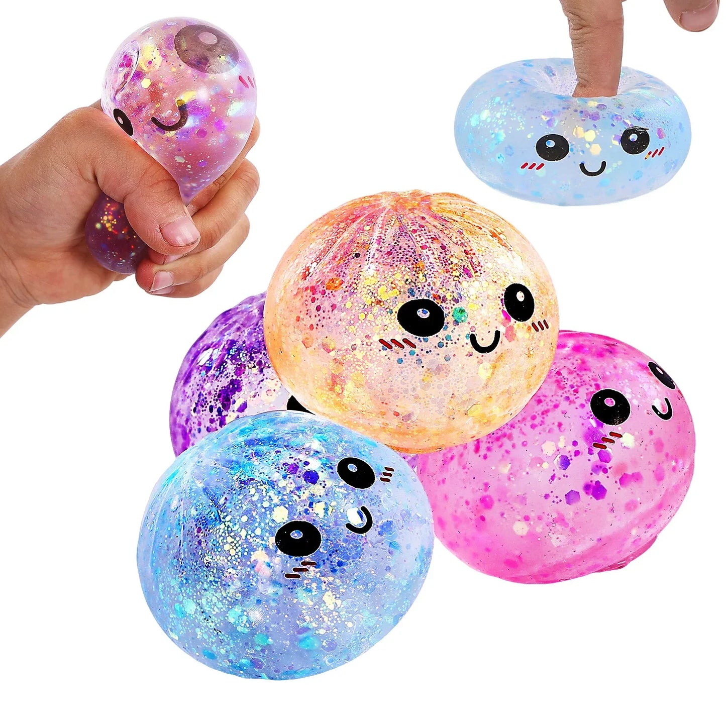 Hot Glitter Dumpling Squishy Maltose Series with Box Dumplings Sensory Squeeze Toy for Stress Relief Random Color