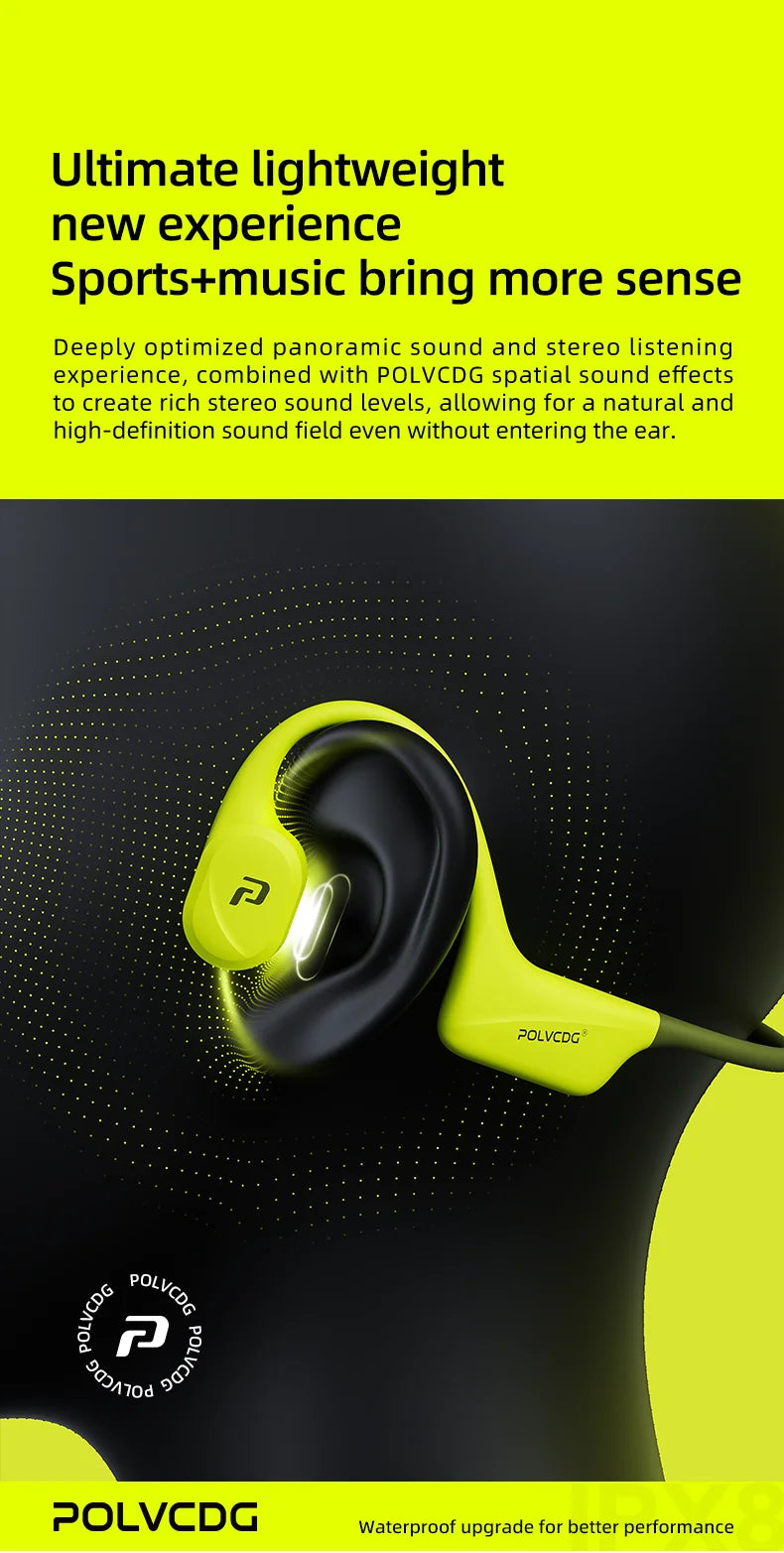 POLVCDG x34 Bone Conduction Swimming Earphones 32GB Memory IPX8 Waterproof Outdoor Trail Running ClimbingRock Climbing Earphones