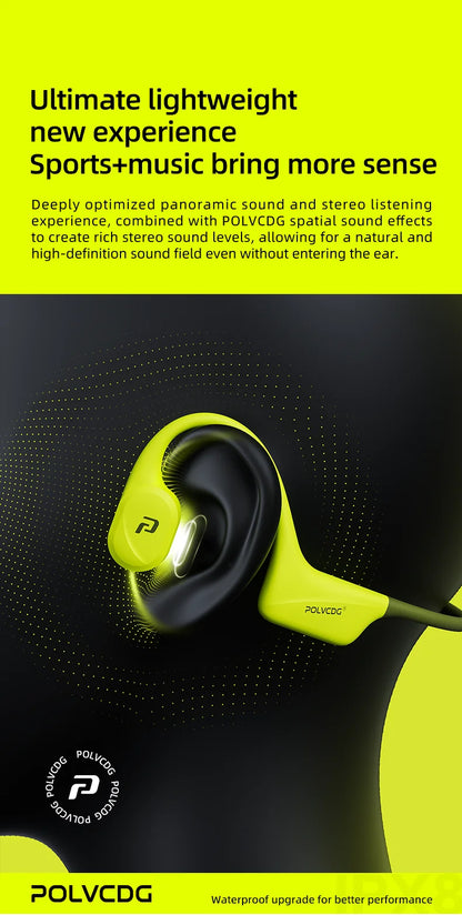 POLVCDG x34 Bone Conduction Swimming Earphones 32GB Memory IPX8 Waterproof Outdoor Trail Running ClimbingRock Climbing Earphones