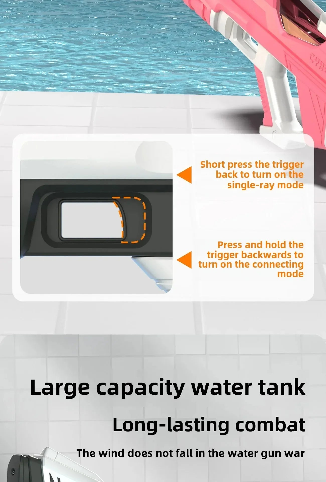 Electric continuous water gun fully automatic water absorption large capacity outdoor battles  summer water fights children toys