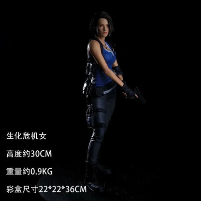 Action Figure 32cm Leon Kennedy Jill Valentine Zombie Hunter Anime Desk Decoration Gk Statue Toys Gift