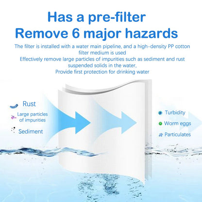 Pre-Filter Water Filter PP Cotton Filter Purifier Removal Heavy Metal Purifier Shower Washing Machine Filter Home Healthproduct