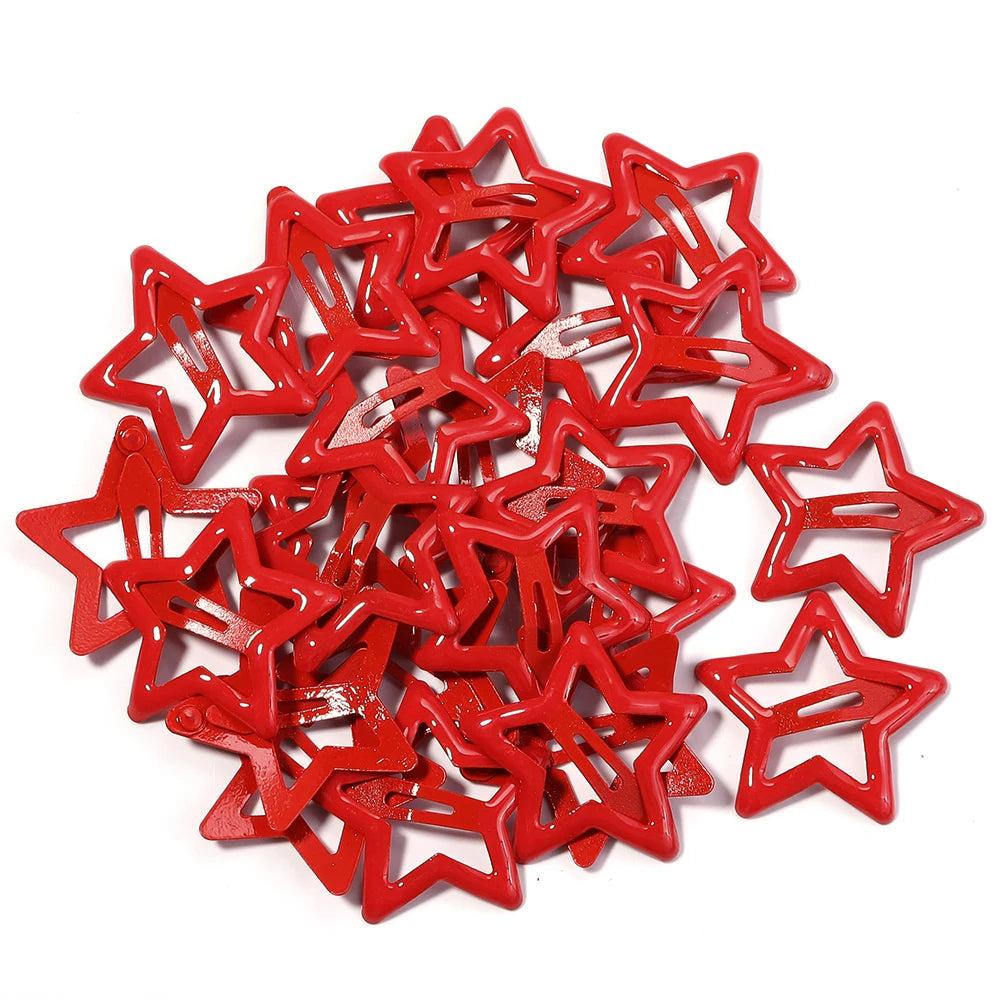 50pcs Colorful Star BB Hair Clips Girls Y2K Cute Star Barrettes Women Simple Metal Snap Clip Headdress Hair Jewelry Accessories