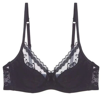 Ultra Comfort French Lace Bra, Demi Cup Underwire Lightweight for Large Bust, Anti Sagging Support Summer Sexy BANERDANNI Sexy B