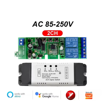 Zigbee Relay Breaker 7-32V 85-250V Switch Module Control Works With Tuya Smart Life App Alexa Google Smartthings Ewelink Hub