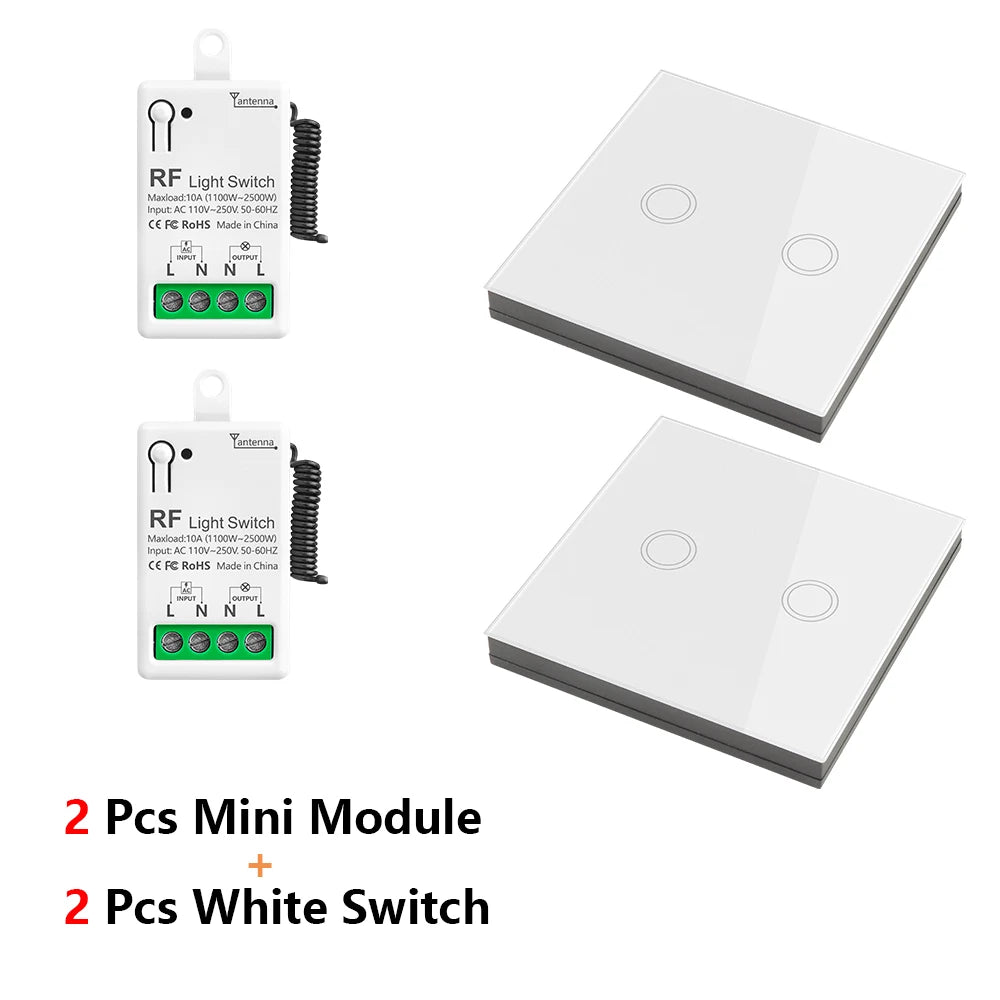 Diese 86 Wireless Touch Light Switch 433MHz Remote Transmitter, AC 110V~250V 10A Relay Receiver Interruptor for home improvement